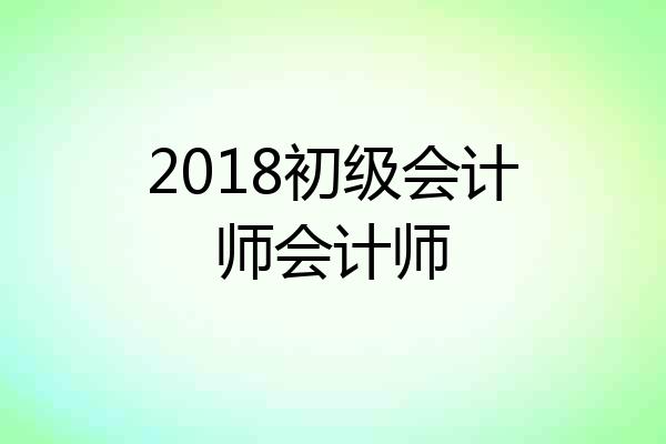 2018初级会计师会计师