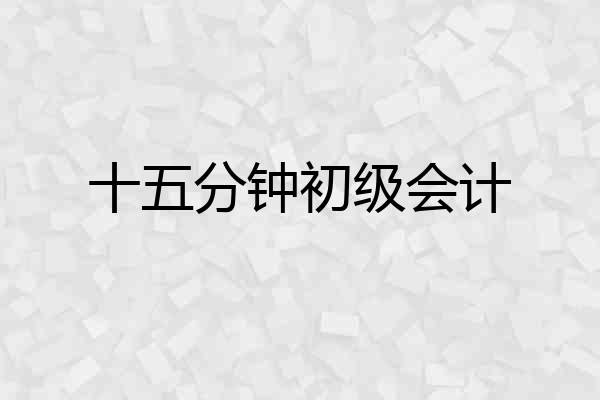 十五分钟初级会计