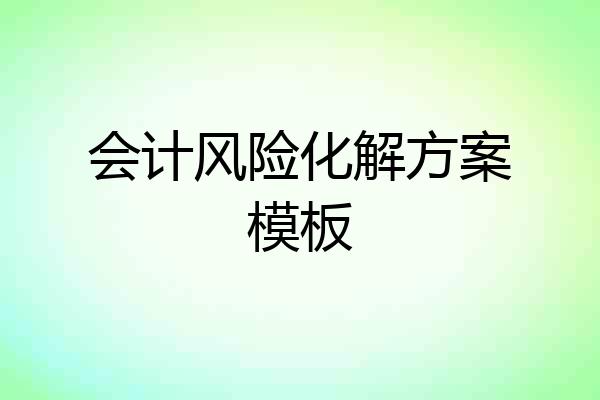 会计风险化解方案模板