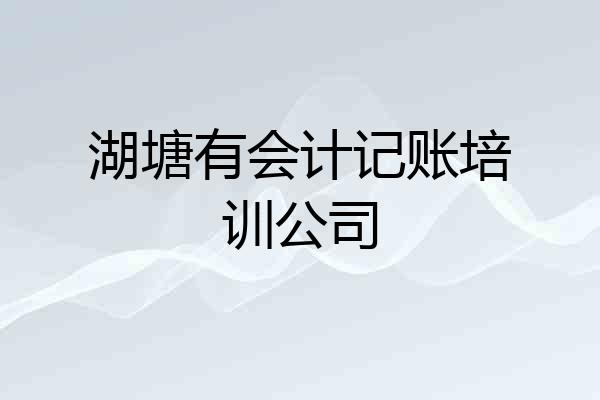 湖塘有会计记账培训公司