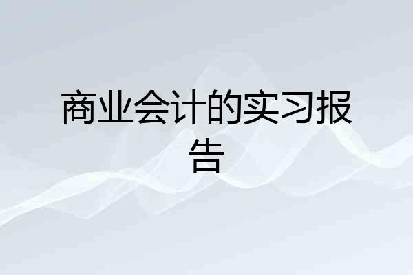 商业会计的实习报告