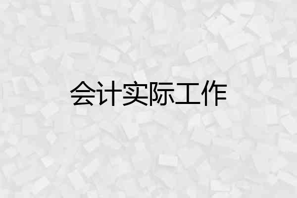 会计实际工作