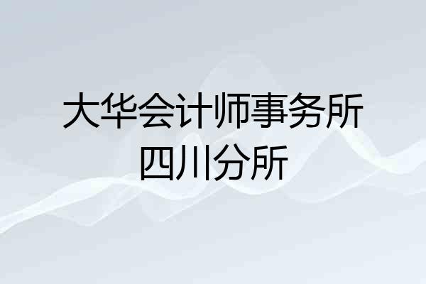 大华会计师事务所四川分所
