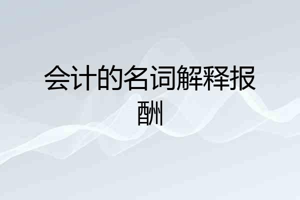 会计的名词解释报酬