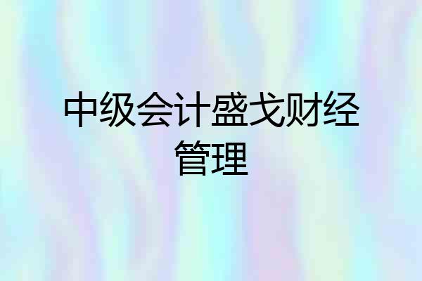 中级会计盛戈财经管理