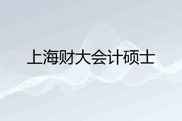 上海财大会计硕士