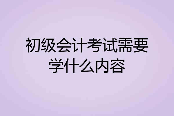初级会计考试需要学什么内容
