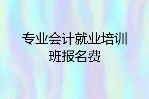专业会计就业培训班报名费