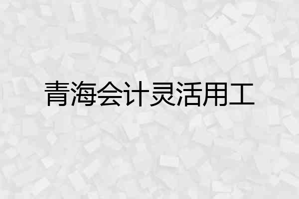 青海会计灵活用工