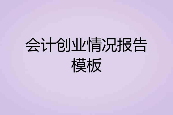 会计创业情况报告模板