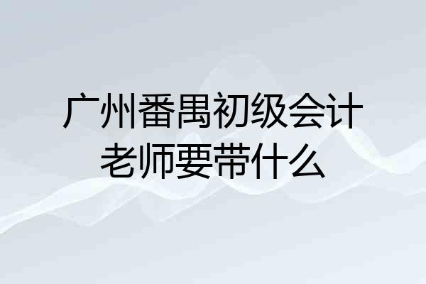 广州番禺初级会计老师要带什么