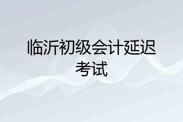 临沂初级会计延迟考试