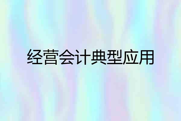 经营会计典型应用