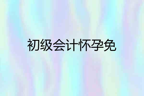 初级会计怀孕免