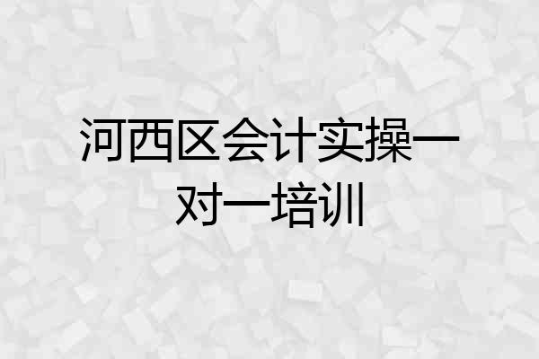 河西区会计实操一对一培训