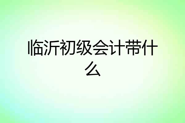 临沂初级会计带什么