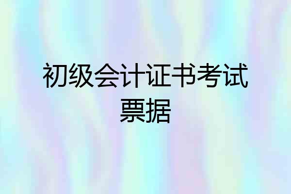 初级会计证书考试票据