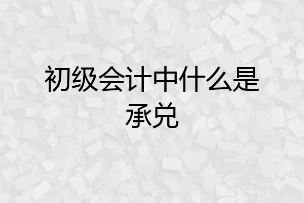 初级会计中什么是承兑