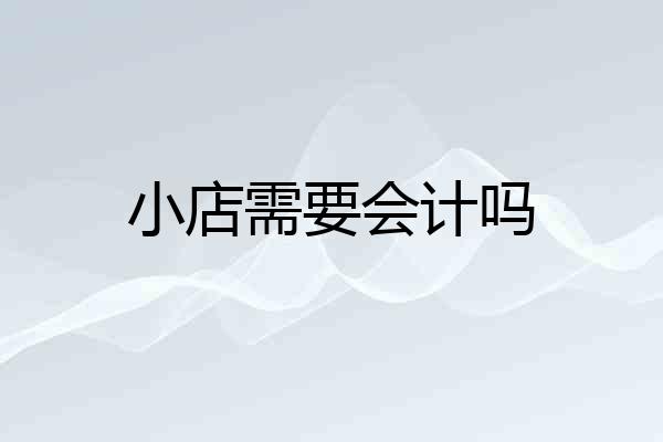 小店需要会计吗