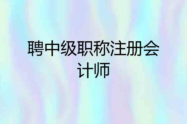 聘中级职称注册会计师