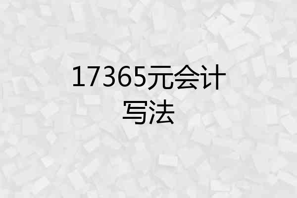 17365元会计写法