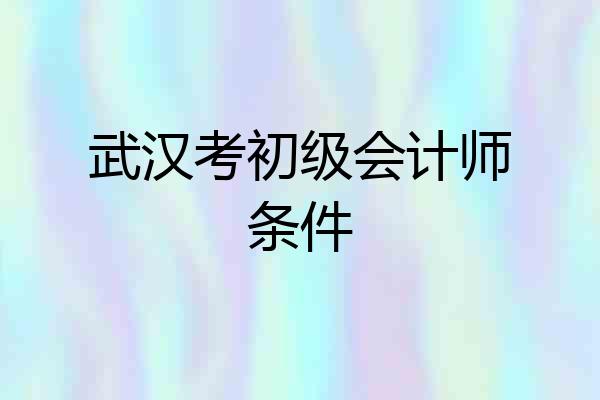 武汉考初级会计师条件