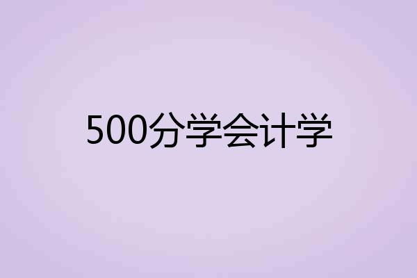 500分学会计学