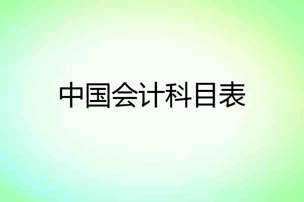 中国会计科目表