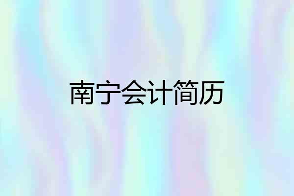 南宁会计简历
