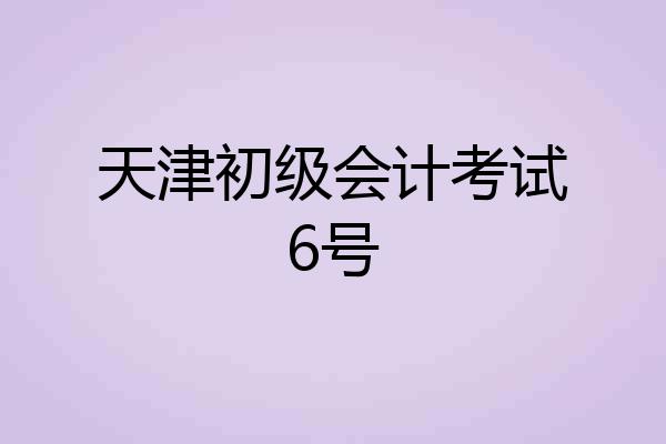 天津初级会计考试6号