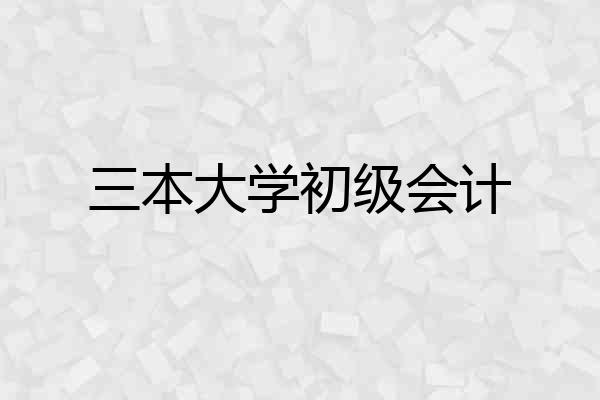 三本大学初级会计