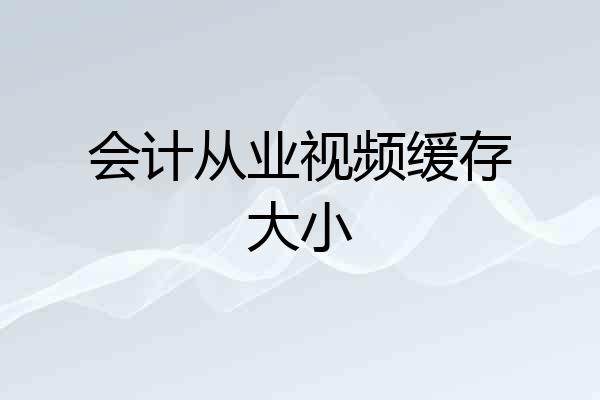 会计从业视频缓存大小
