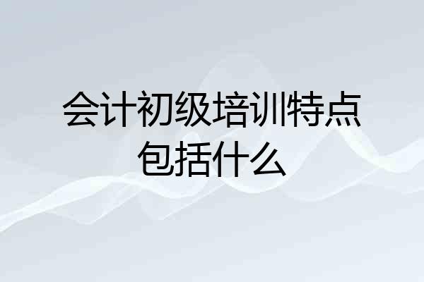 会计初级培训特点包括什么