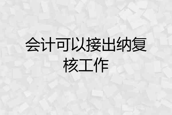 会计可以接出纳复核工作