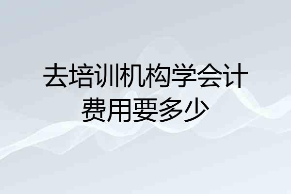 去培训机构学会计费用要多少