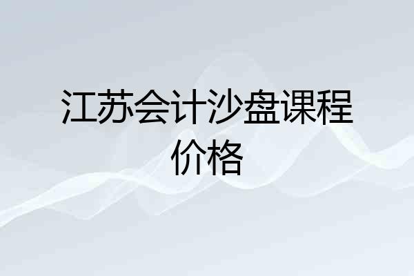 江苏会计沙盘课程价格