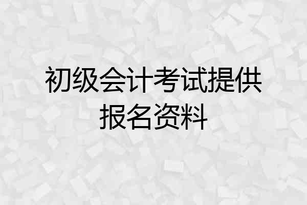 初级会计考试提供报名资料