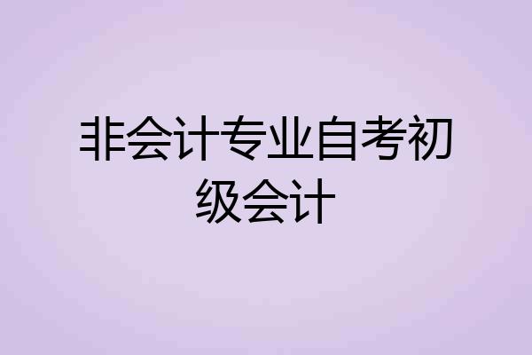 非会计专业自考初级会计