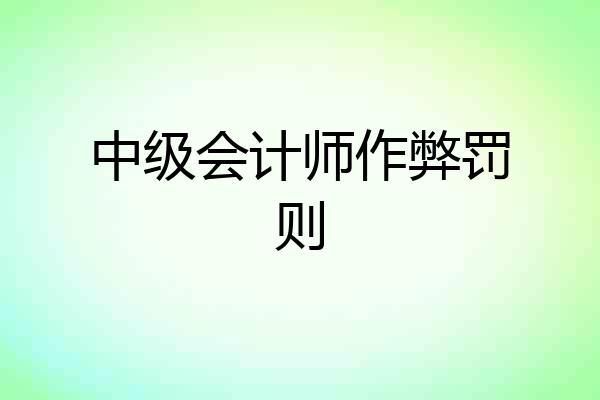 中级会计师作弊罚则