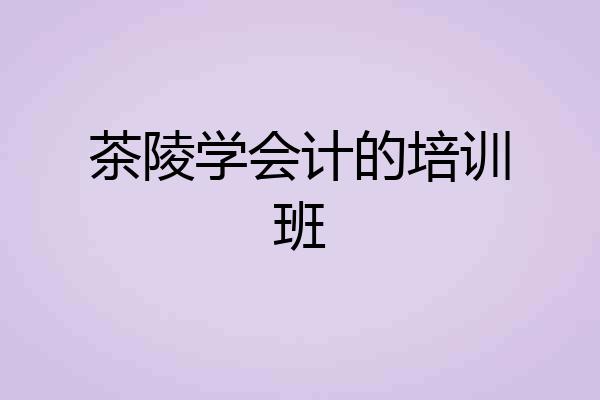 茶陵学会计的培训班