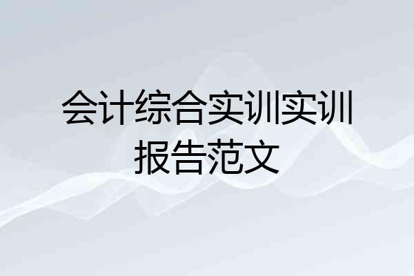 会计综合实训实训报告范文