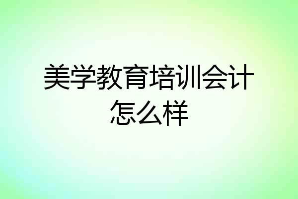 美学教育培训会计怎么样