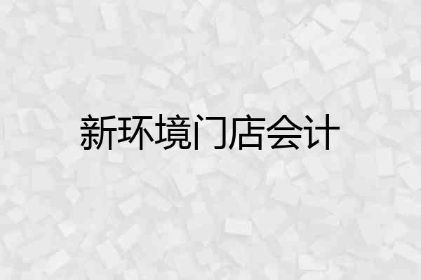 新环境门店会计