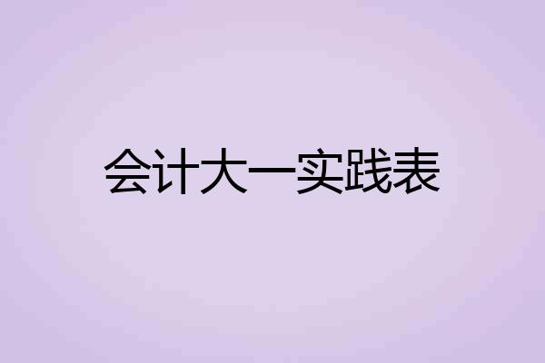 会计大一实践表