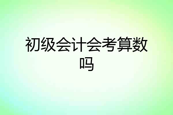 初级会计会考算数吗