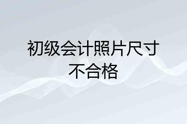 初级会计照片尺寸不合格