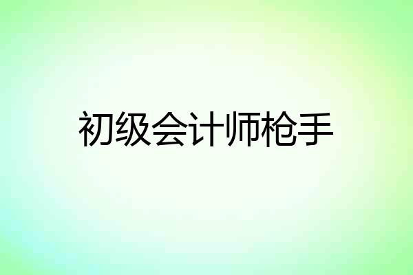 初级会计师枪手