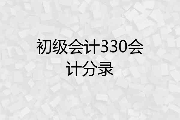 初级会计330会计分录