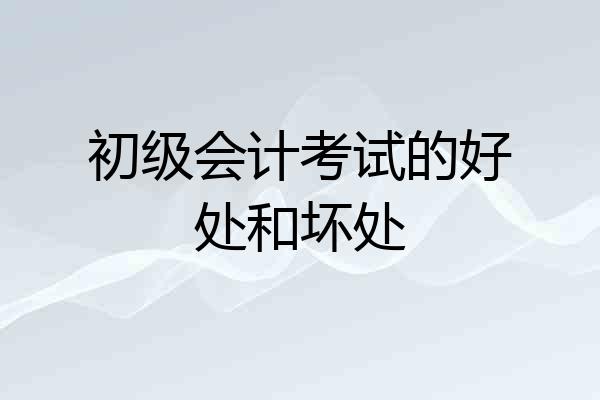 初级会计考试的好处和坏处
