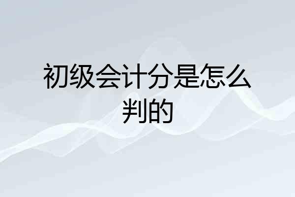初级会计分是怎么判的